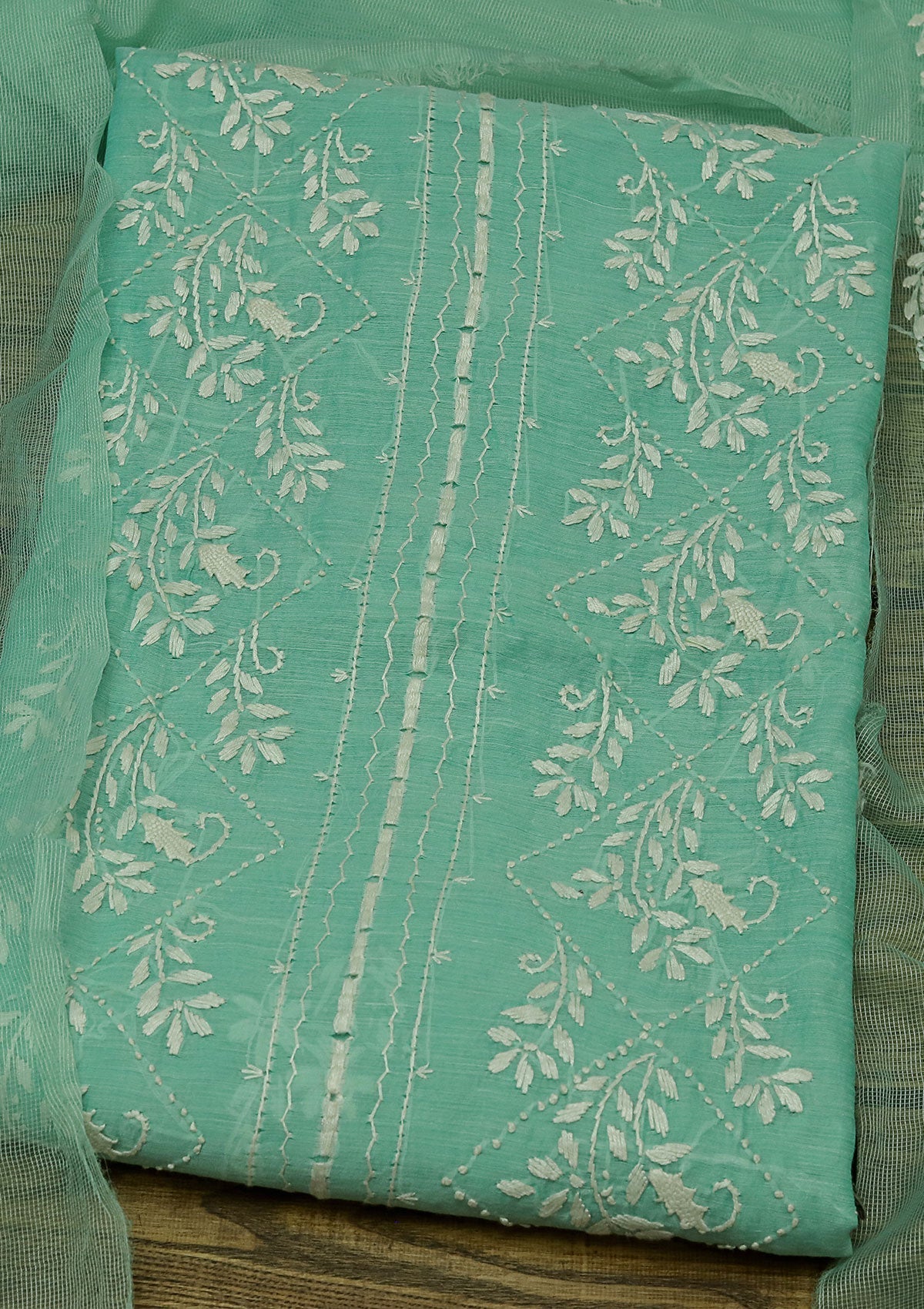 Lawn Collection - Paper Cotton -  C/Kari - 2 Pcs Suit - D#3 (S Green) available at Saleem Fabrics Traditions