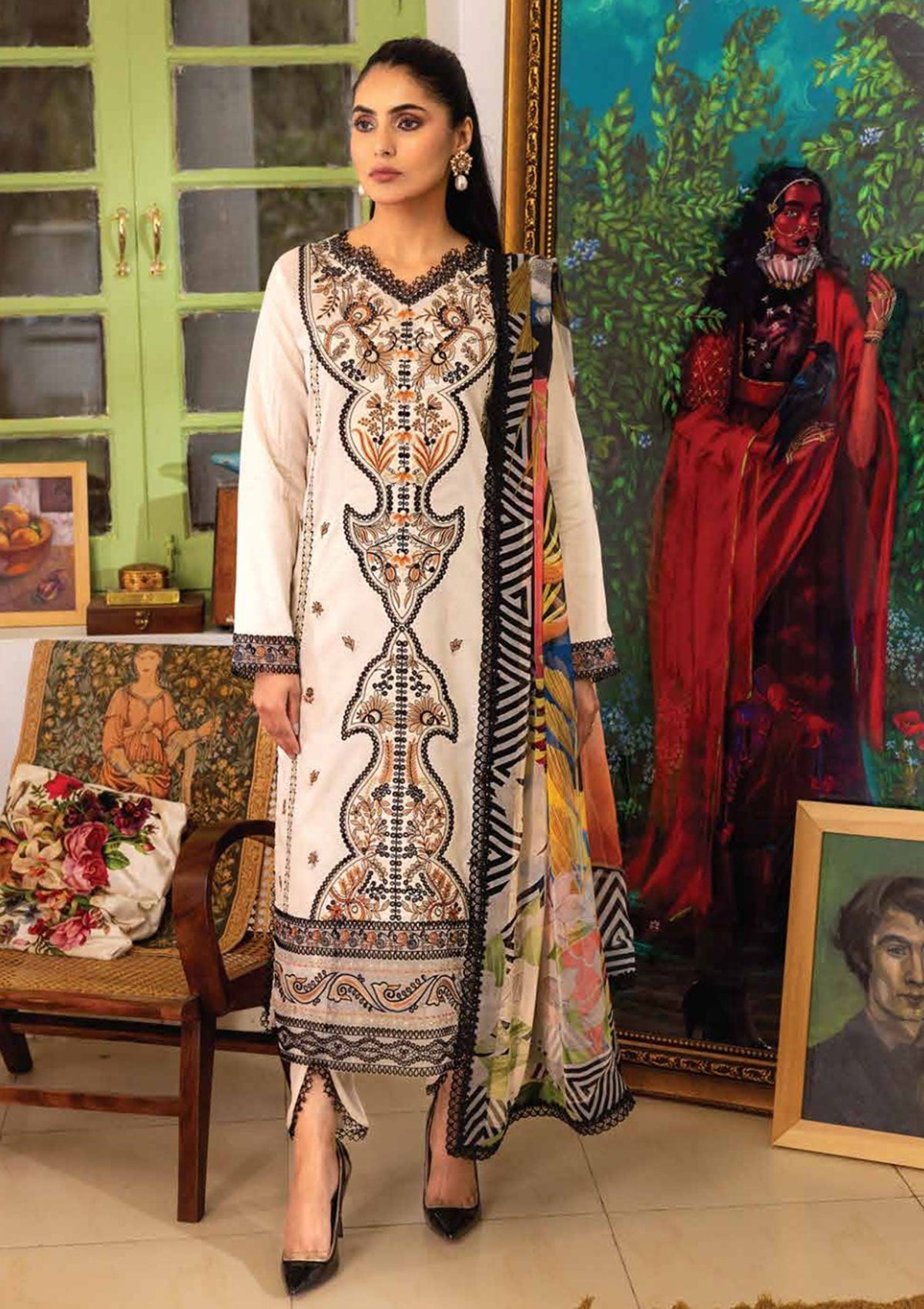 Lawn Collection - Roheenaz - Tabeer - RNT#8A available at Saleem Fabrics Traditions