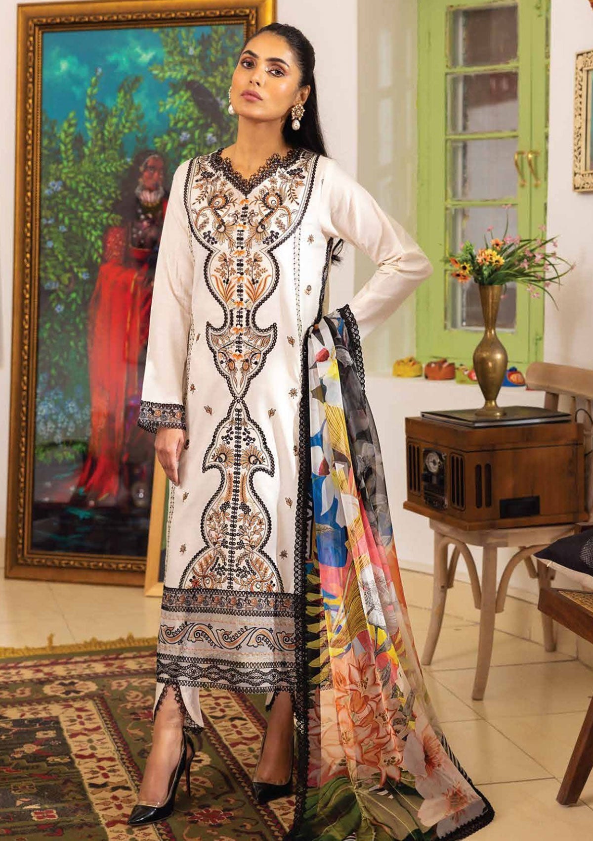 Lawn Collection - Roheenaz - Tabeer - RNT#8A available at Saleem Fabrics Traditions