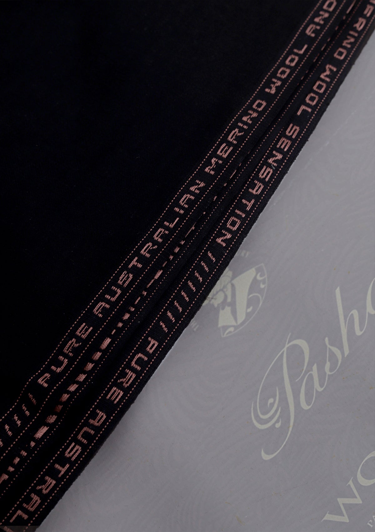Pasha Australian Merino Woolcot Color#034 (Black) available at Saleem Fabrics Traditions