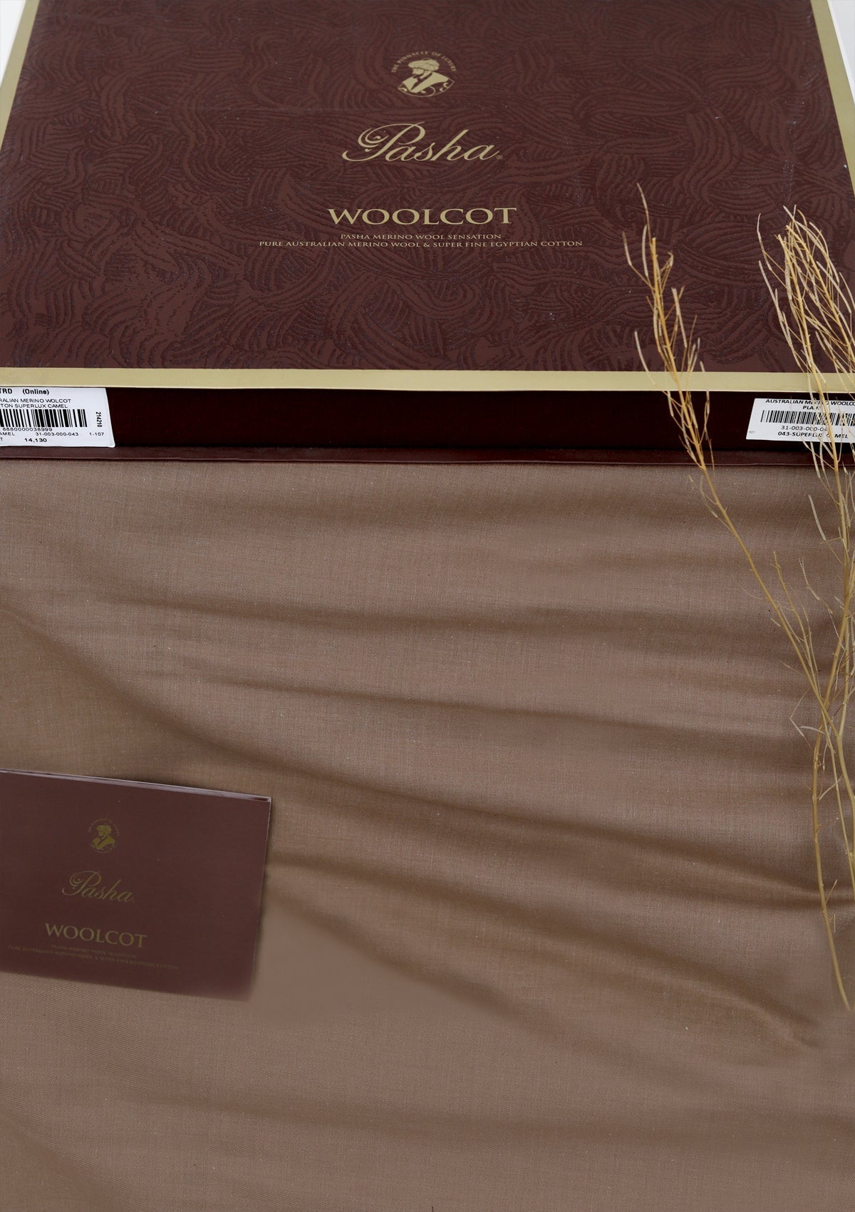 Pasha Australian Merino Woolcot Color# 043 (S Camel) available at Saleem Fabrics Traditions