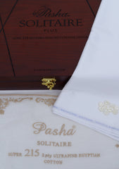 Pasha Solitire Plus Color# (White) available at Saleem Fabrics Traditions