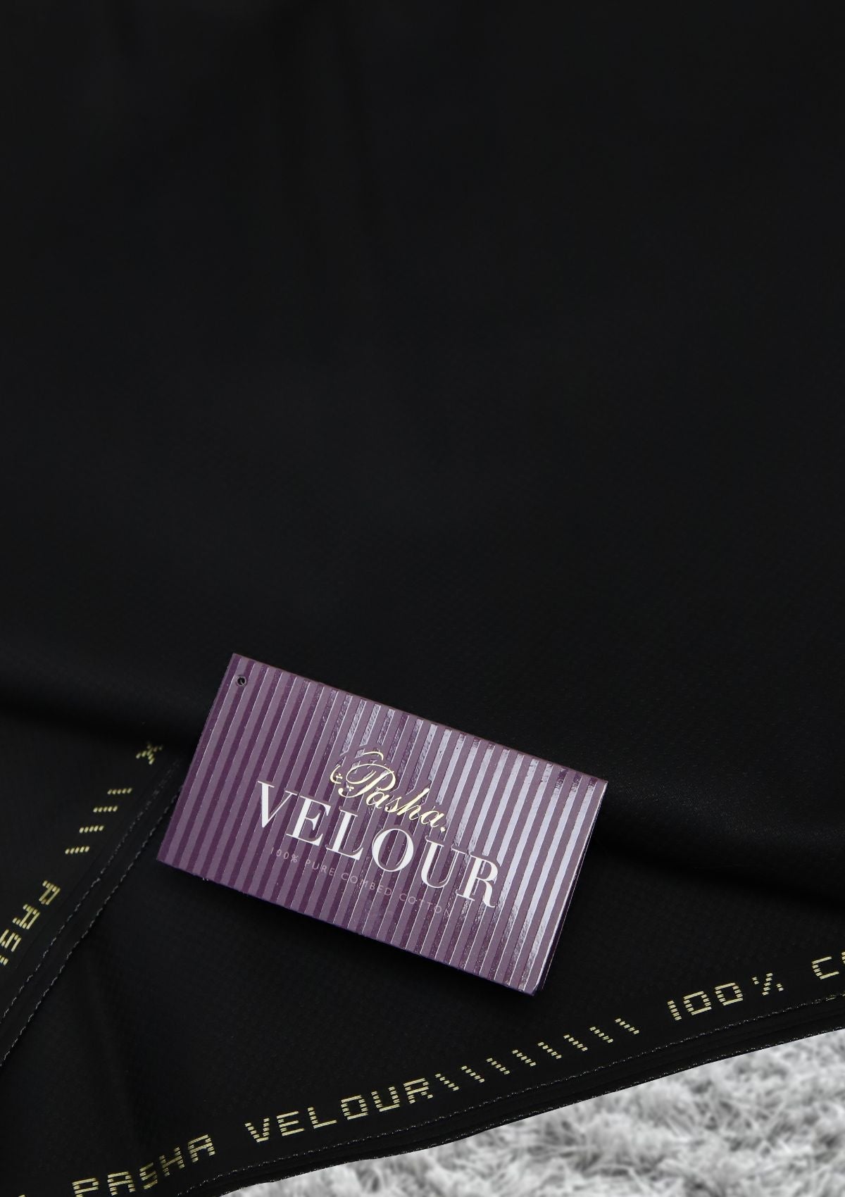 Pasha Velour Cotton Color# (007 Black) available at Saleem Fabrics Traditions
