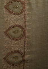 Stone Ari Work Wool Shawl D#2 (Brown) available at Saleem Fabrics Traditions