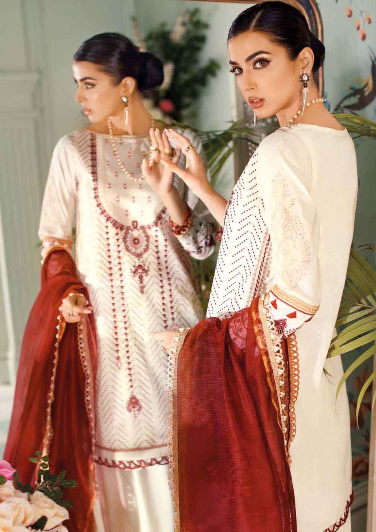 Summer Dress - Gul Ahmed - Jacquard - MJ22025 available at Saleem Fabrics Traditions