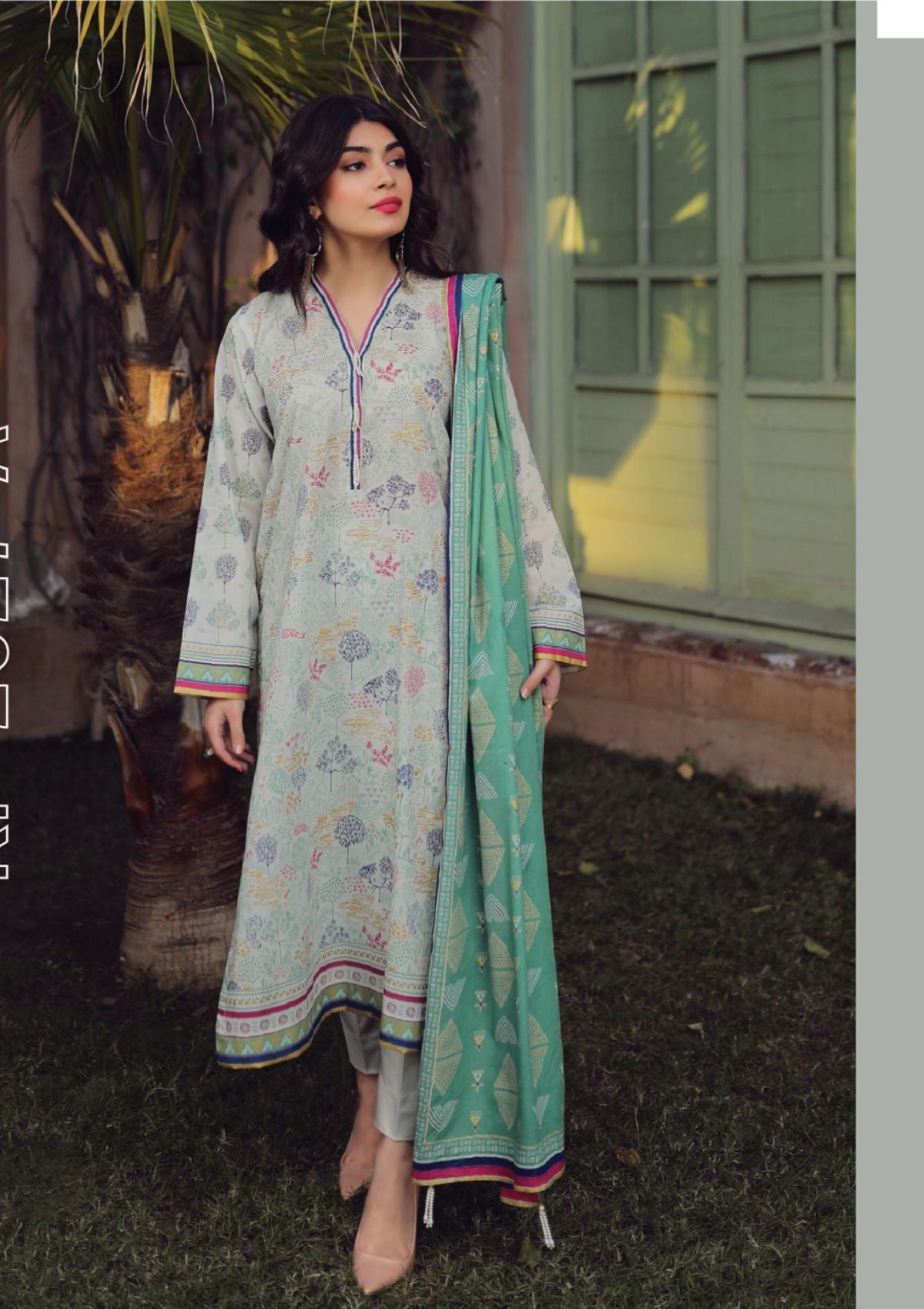 Summer Dress - Lakhany - Komal - Prints - KP#2027A available at Saleem Fabrics Traditions
