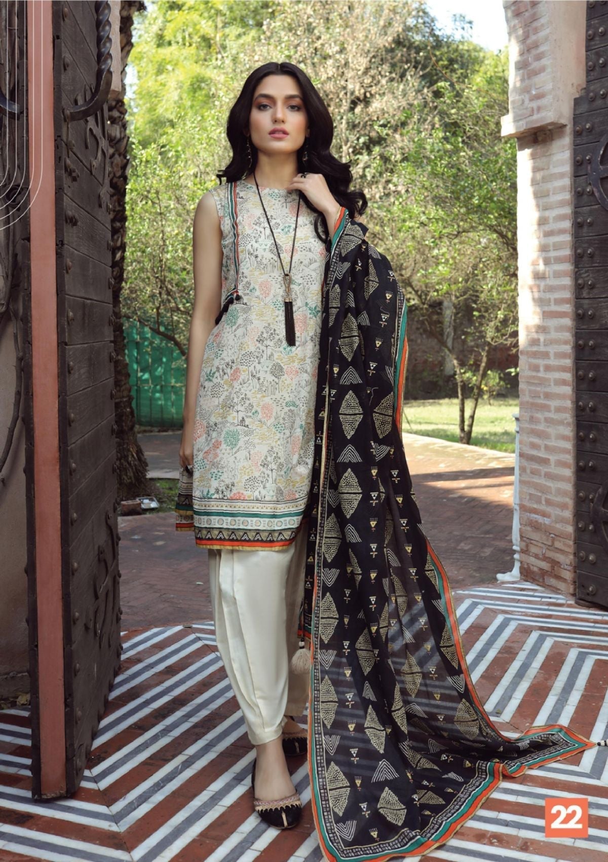 Summer Dress - Lakhany - Komal - Prints - KP#2027B available at Saleem Fabrics Traditions
