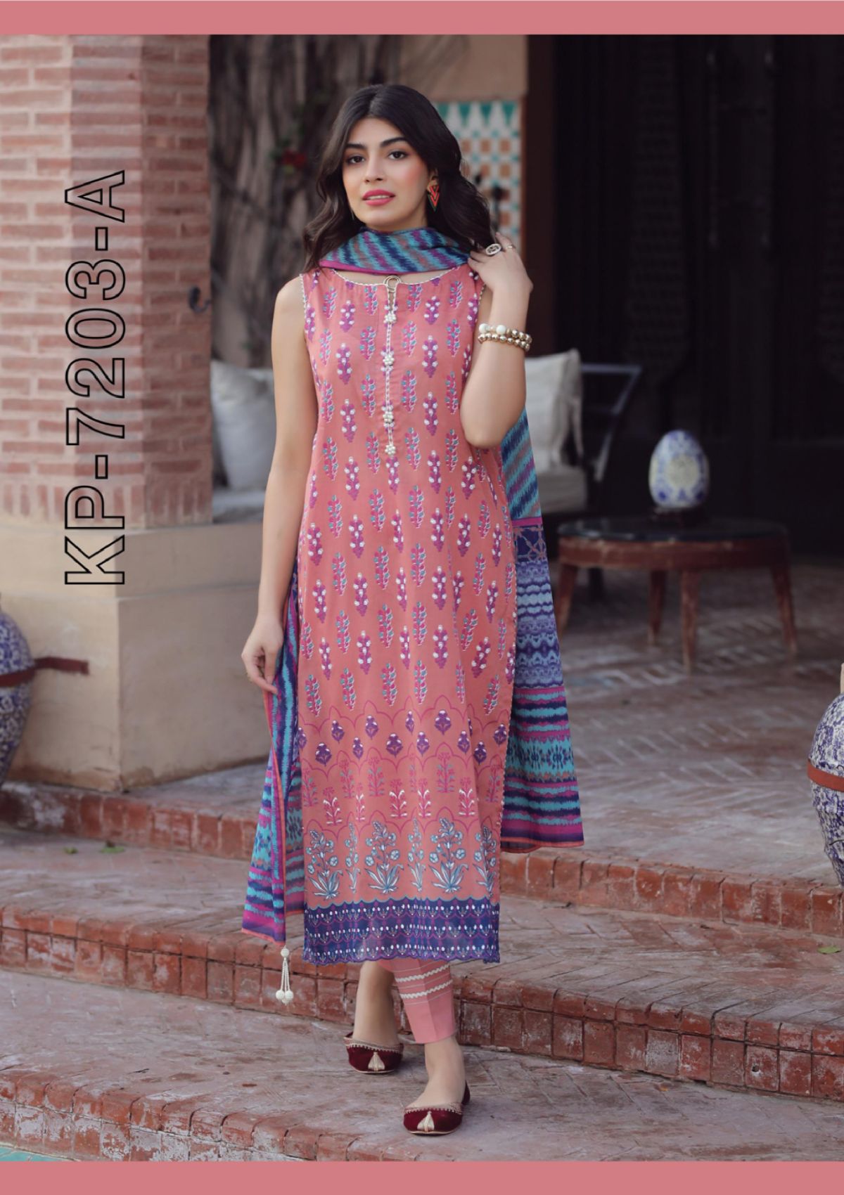 Summer Dress - Lakhany - Komal - Prints - KP#7203A available at Saleem Fabrics Traditions