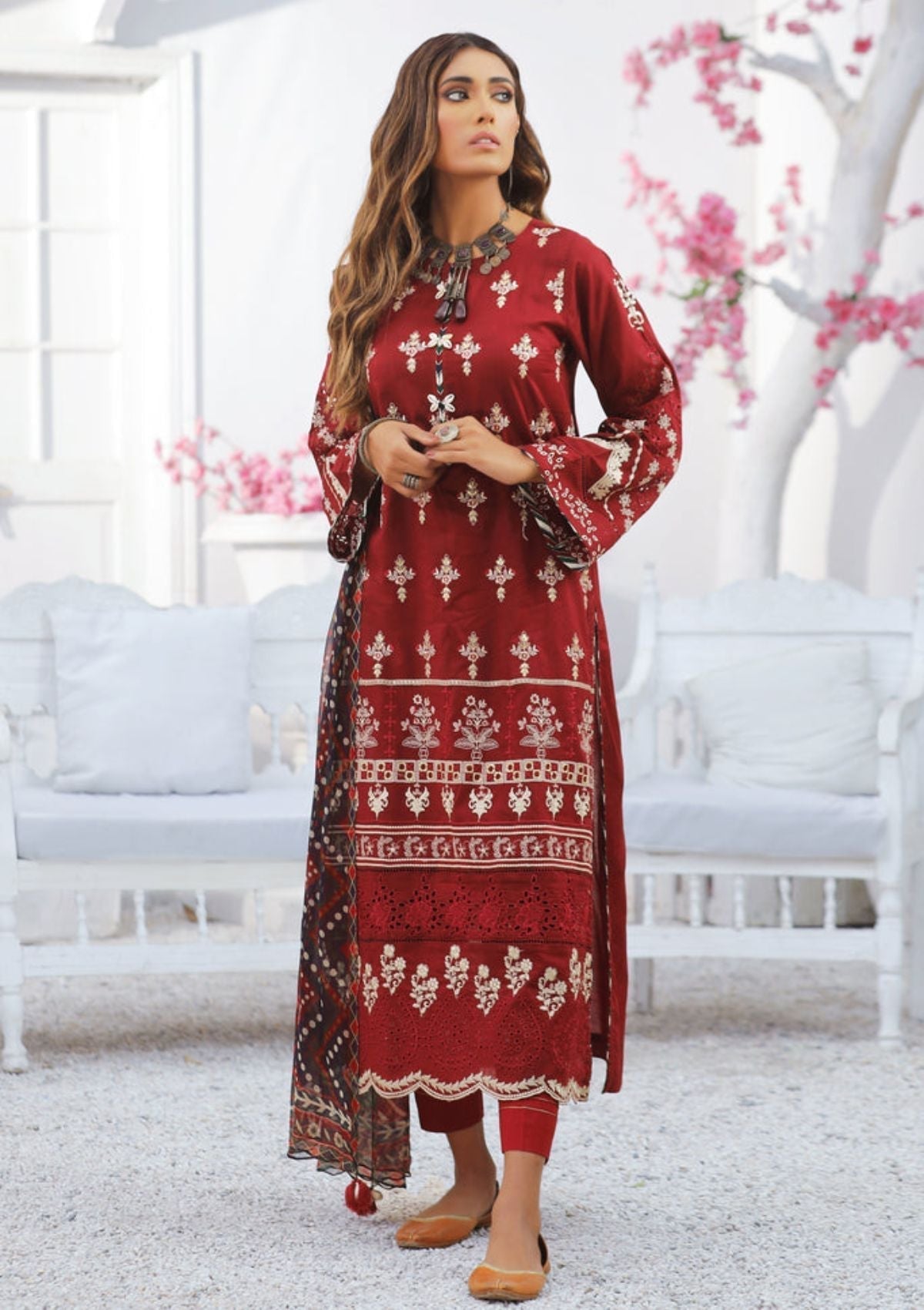 Summer Dress - Lakhany - Spring - V01 - EC 2222 available at Saleem Fabrics Traditions