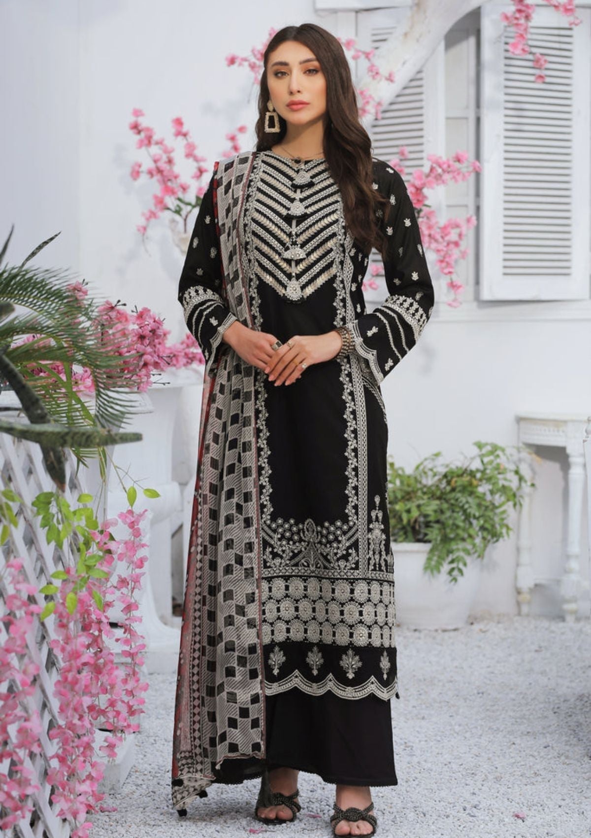 Summer Dress - Lakhany - Spring - V01 - EC 2223 available at Saleem Fabrics Traditions