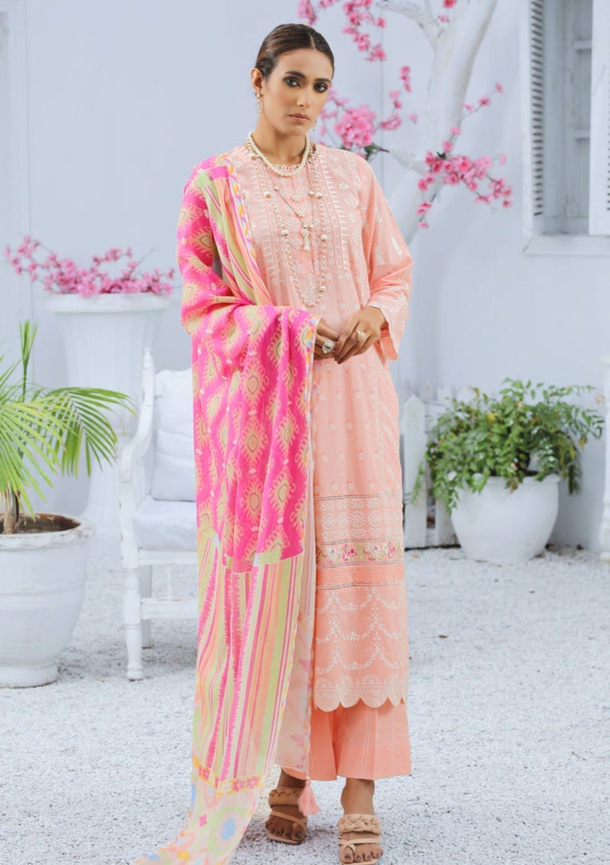 Summer Dress - Lakhany - Spring - V01 - EC-2230 available at Saleem Fabrics Traditions