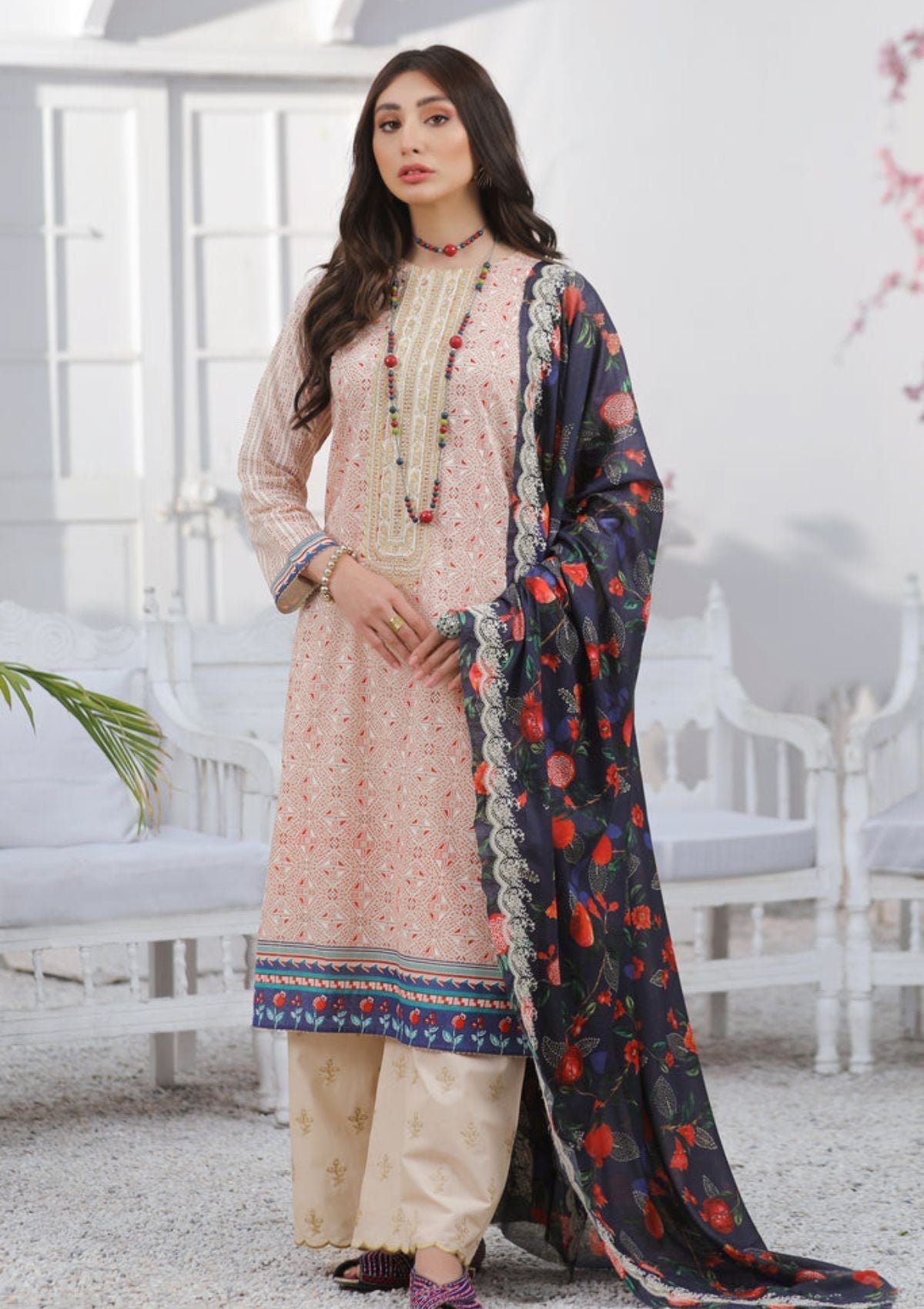 Summer Dress - Lakhany - Spring - V01 - EC-2231 available at Saleem Fabrics Traditions