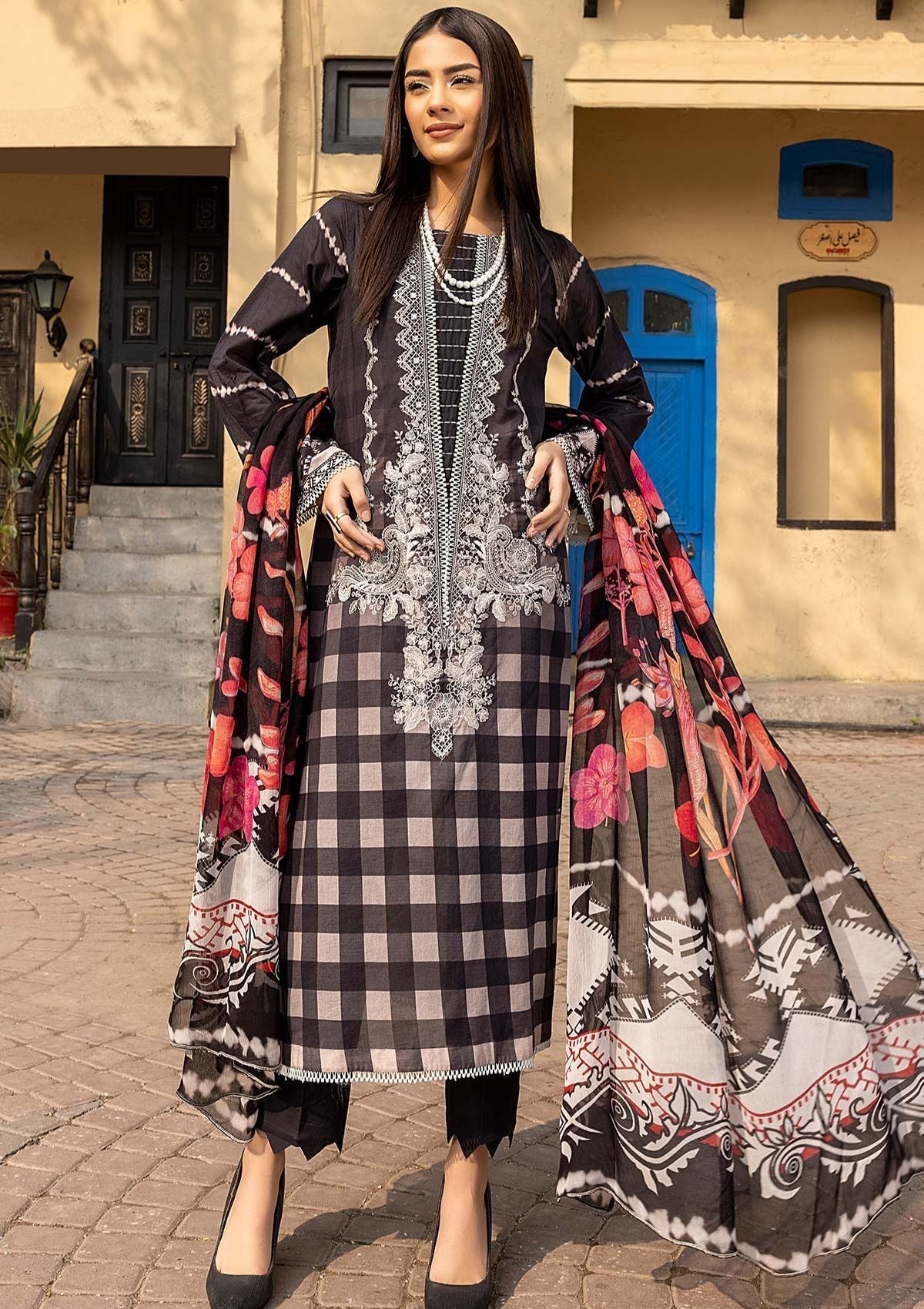 Summer Dress - Qaus - Rang-e-Bahr - QRB#1A available at Saleem Fabrics Traditions