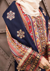 Winter Collectiion - Dua - Gul-e-Zarki - Indigo - IWD#07 available at Saleem Fabrics Traditions