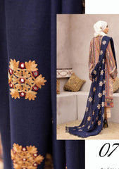 Winter Collectiion - Dua - Gul-e-Zarki - Indigo - IWD#07 available at Saleem Fabrics Traditions