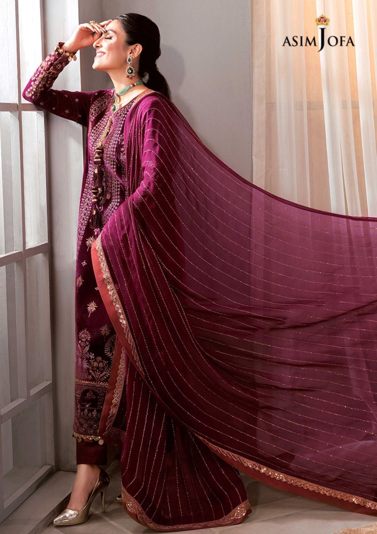 Winter Collection - Asim Jofa - Ayeza Edit - AJAM#10 available at Saleem Fabrics Traditions