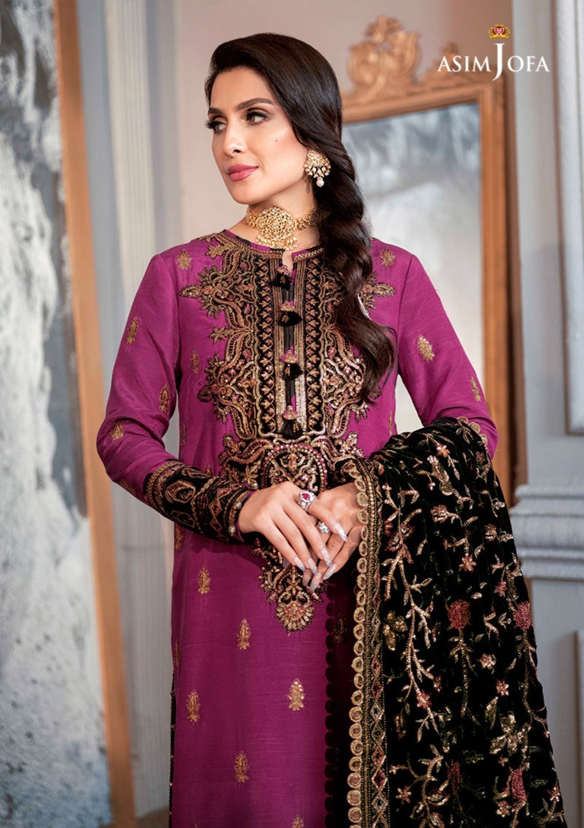 Winter Collection - Asim Jofa - Ayeza Edit - AJAM#4 available at Saleem Fabrics Traditions