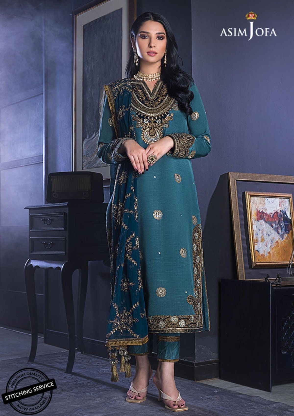 Winter Collection - Asim Jofa - Ramsha Edit - AJRE#3 available at Saleem Fabrics Traditions