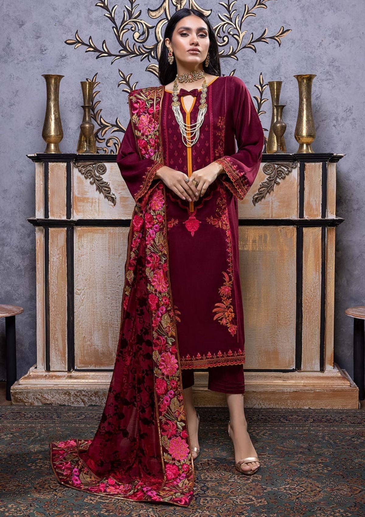 Winter Collection - Charizma - Beyond Casual - Velvet - V01 - VLS#02 available at Saleem Fabrics Traditions