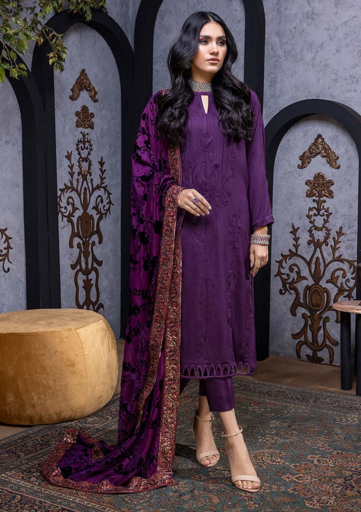 Winter Collection - Charizma - Beyond Casual - Velvet - V01 - VLS#05 available at Saleem Fabrics Traditions