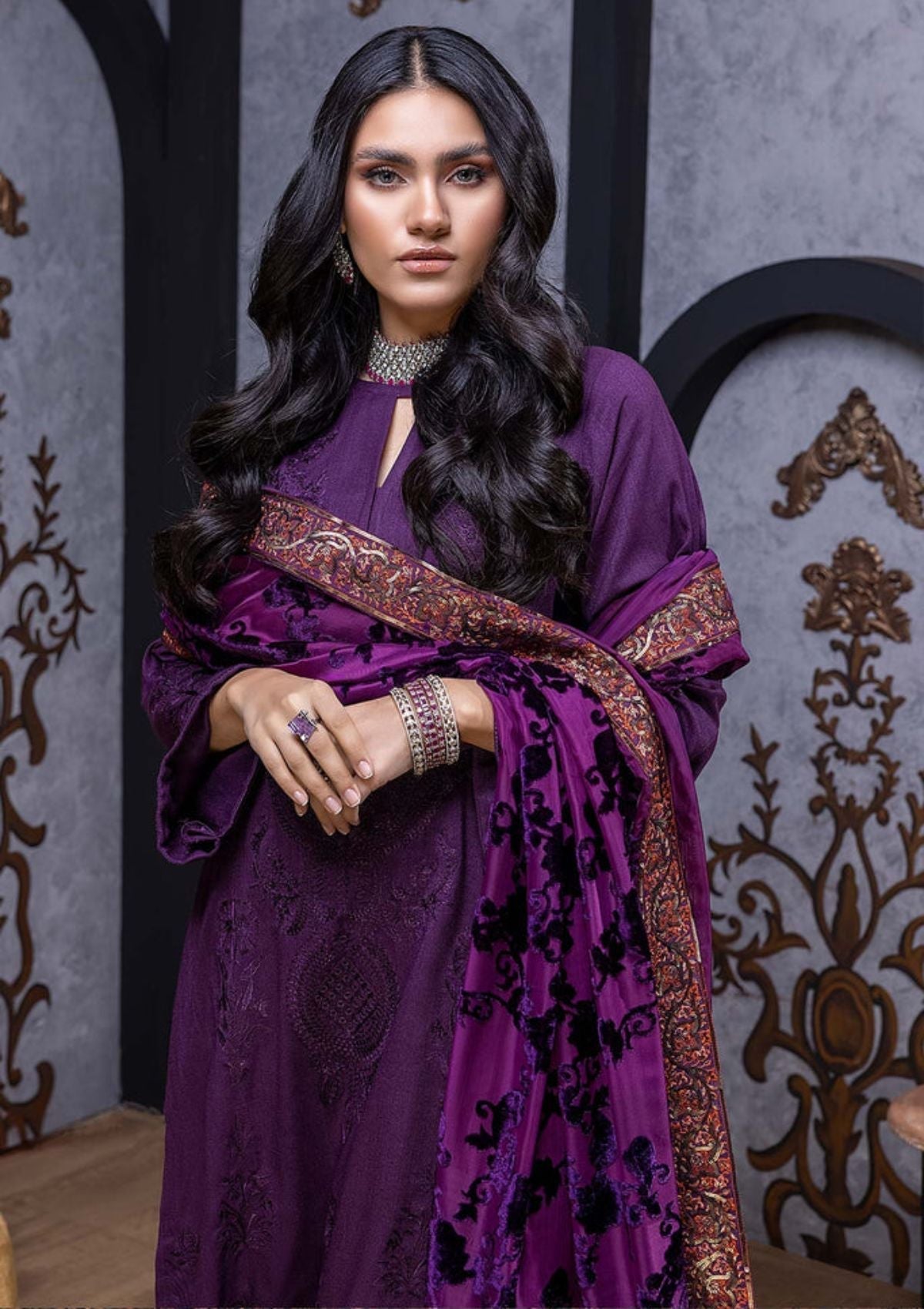 Winter Collection - Charizma - Beyond Casual - Velvet - V01 - VLS#05 available at Saleem Fabrics Traditions