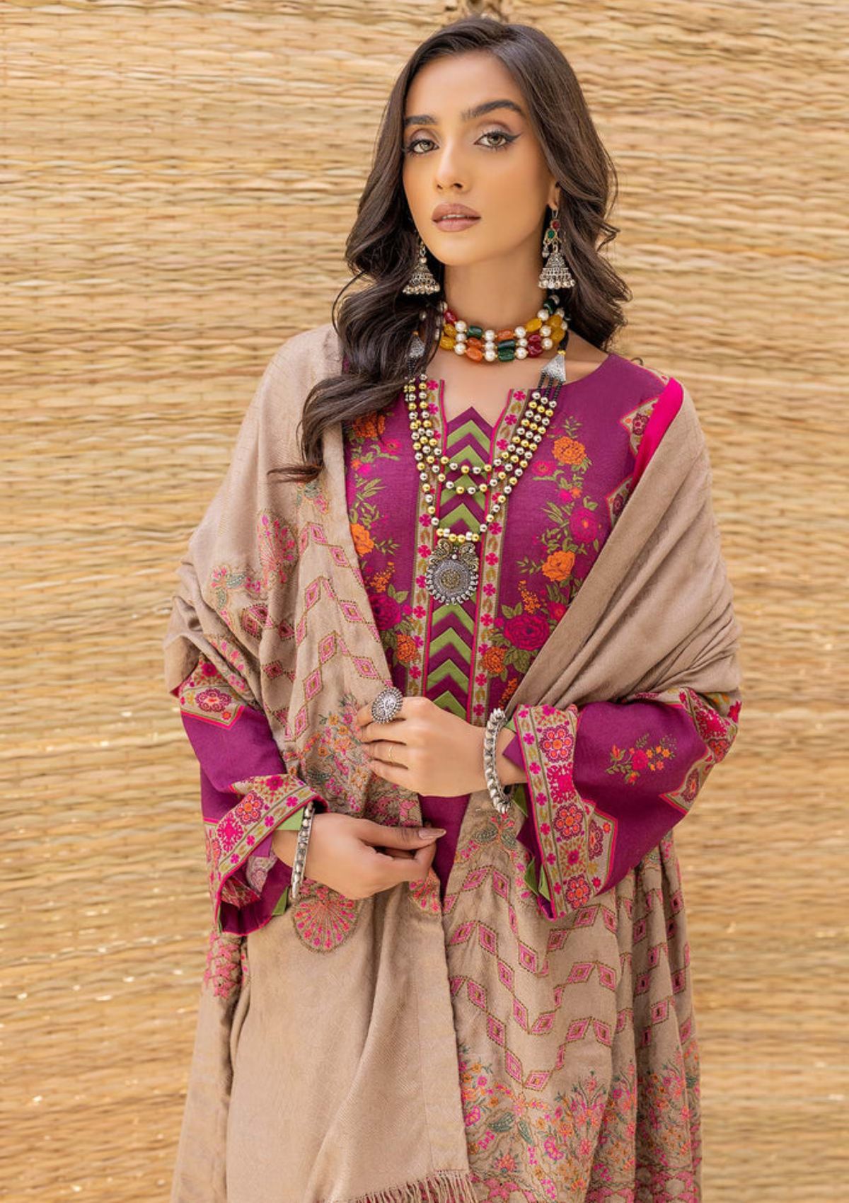 Winter Collection - Charizma - Khaddar With Pasmina Shawl - CKD#1 available at Saleem Fabrics Traditions