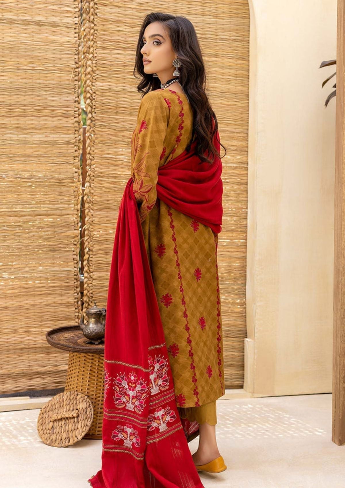Winter Collection - Charizma - Khaddar With Pasmina Shawl - CKD#11 available at Saleem Fabrics Traditions