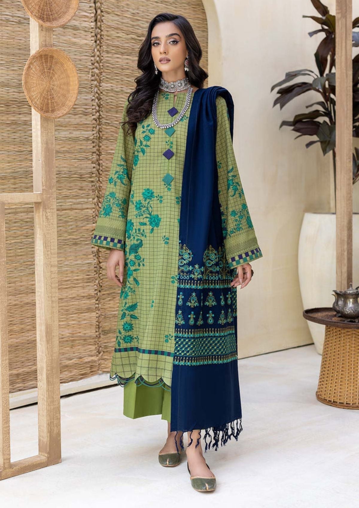 Winter Collection - Charizma - Khaddar With Pasmina Shawl - CKD#2 available at Saleem Fabrics Traditions