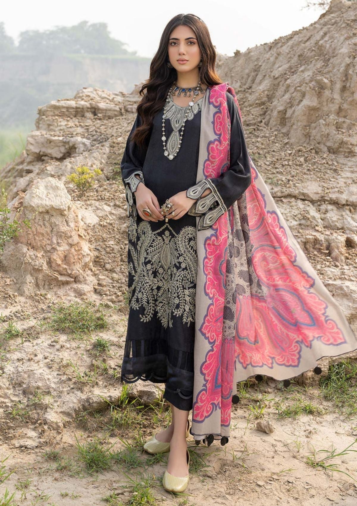 Winter Collection - Charizma - Marina with Jacquard - V01 - CLJ#1 available at Saleem Fabrics Traditions