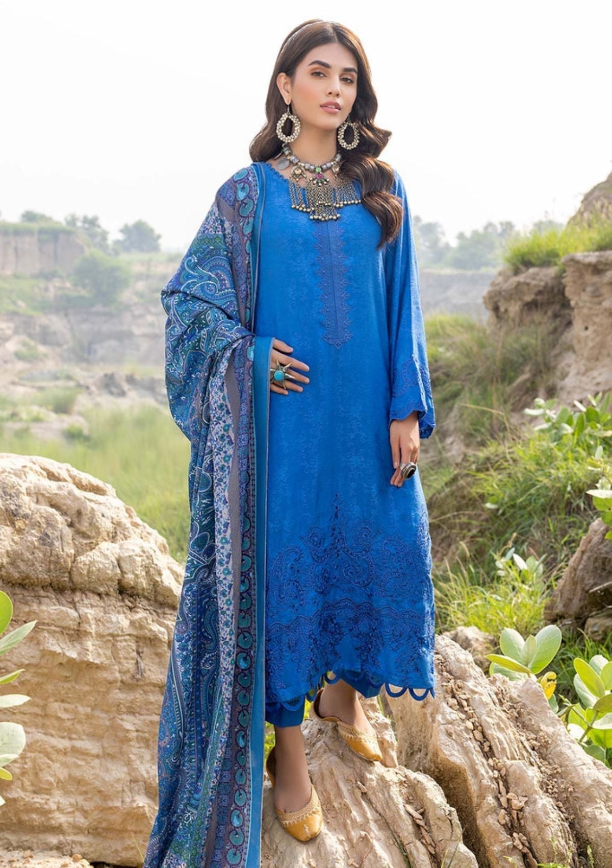 Winter Collection - Charizma - Marina with Jacquard - V01 - CLJ#2 available at Saleem Fabrics Traditions