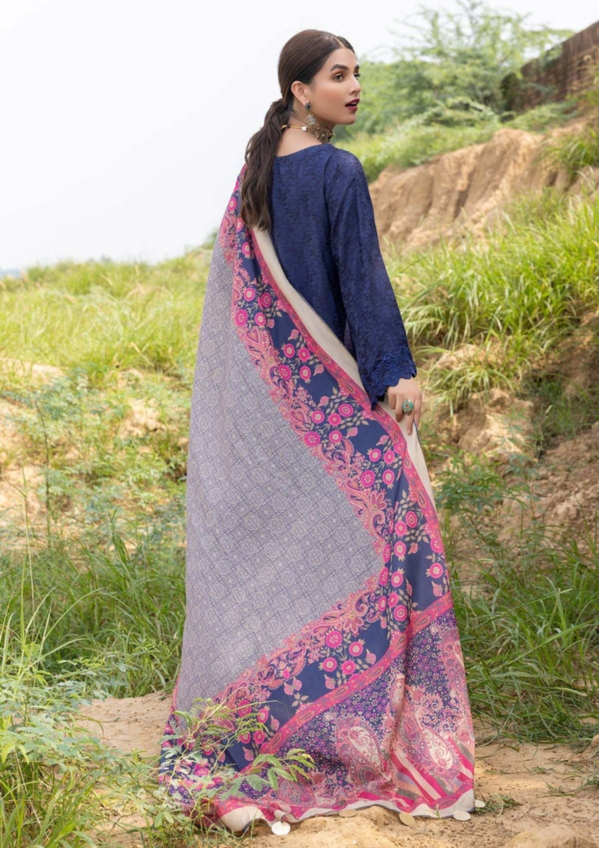 Winter Collection - Charizma - Marina with Jacquard - V01 - CLJ#3 available at Saleem Fabrics Traditions