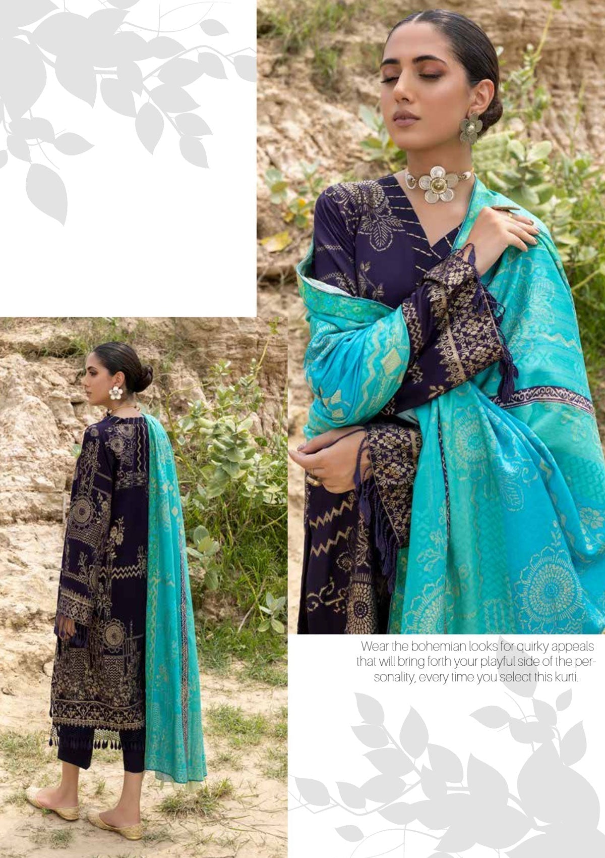 Winter Collection - Charizma - Marina with Jacquard - V01 - CMJ#11 available at Saleem Fabrics Traditions