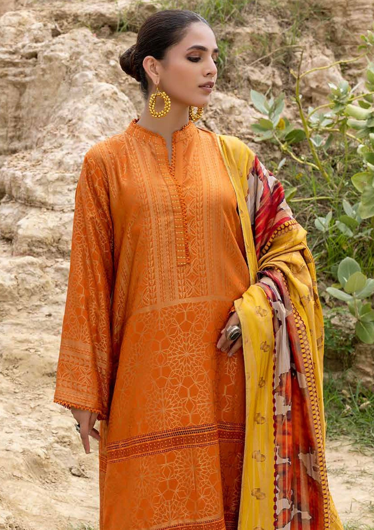 Winter Collection - Charizma - Marina with Jacquard - V01 - CMJ#12 available at Saleem Fabrics Traditions