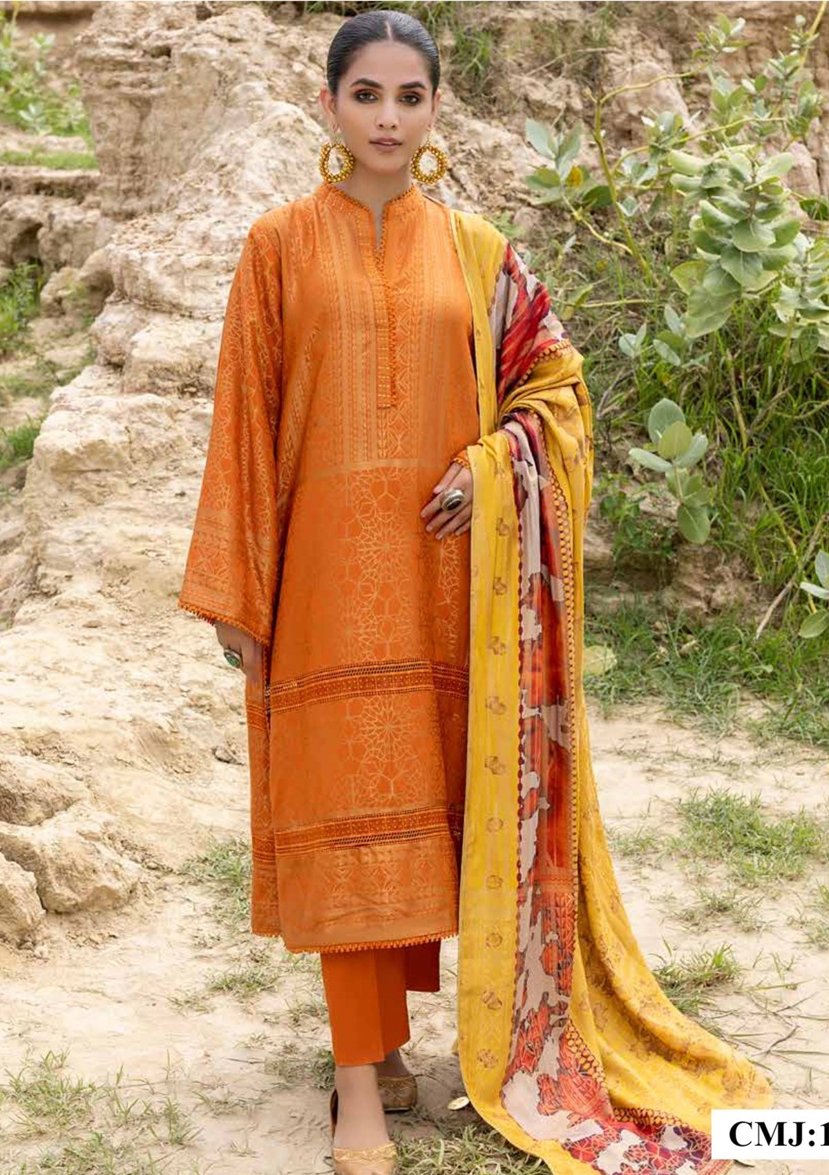 Winter Collection - Charizma - Marina with Jacquard - V01 - CMJ#12 available at Saleem Fabrics Traditions