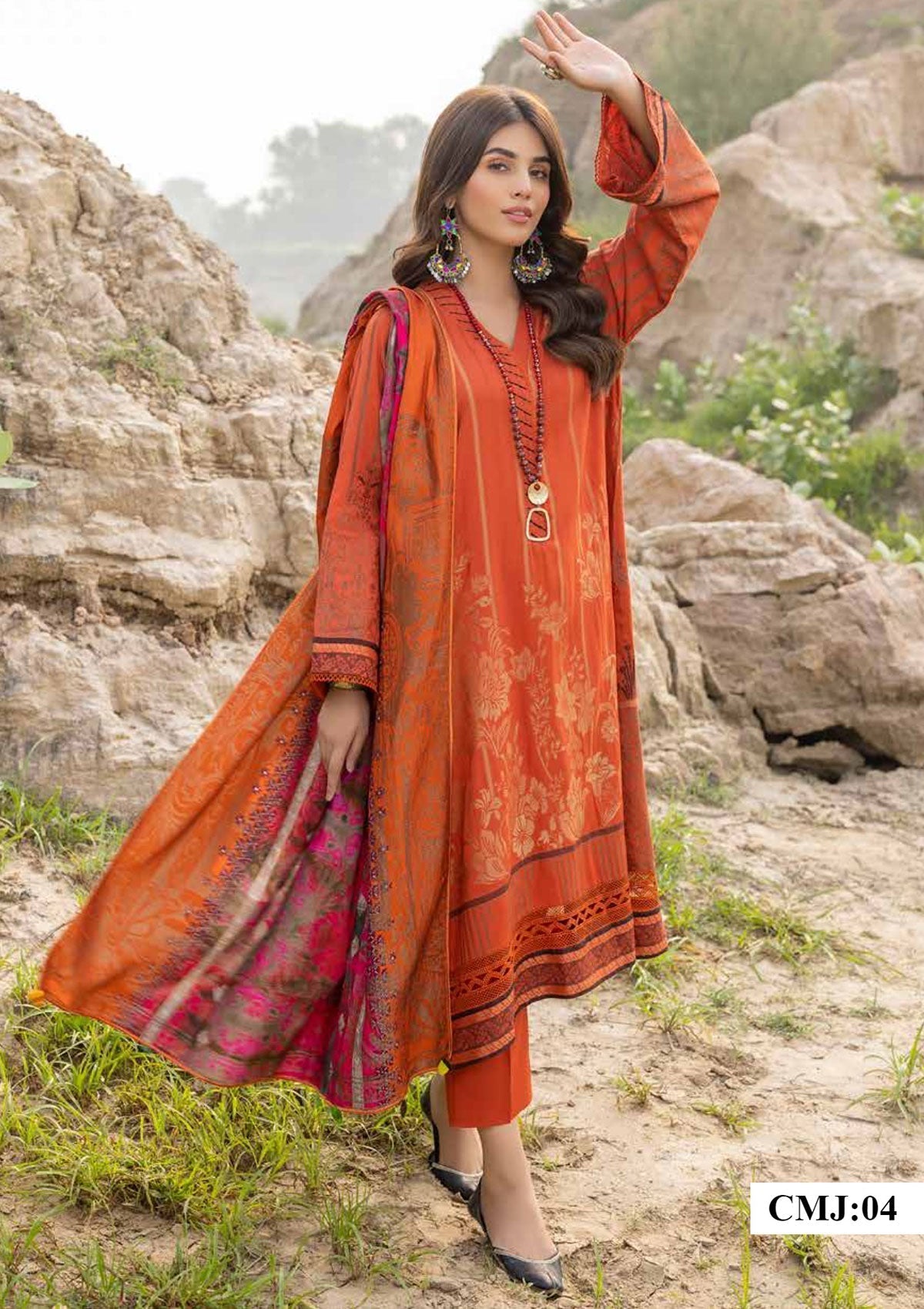 Winter Collection - Charizma - Marina with Jacquard - V01 - CMJ#4 available at Saleem Fabrics Traditions