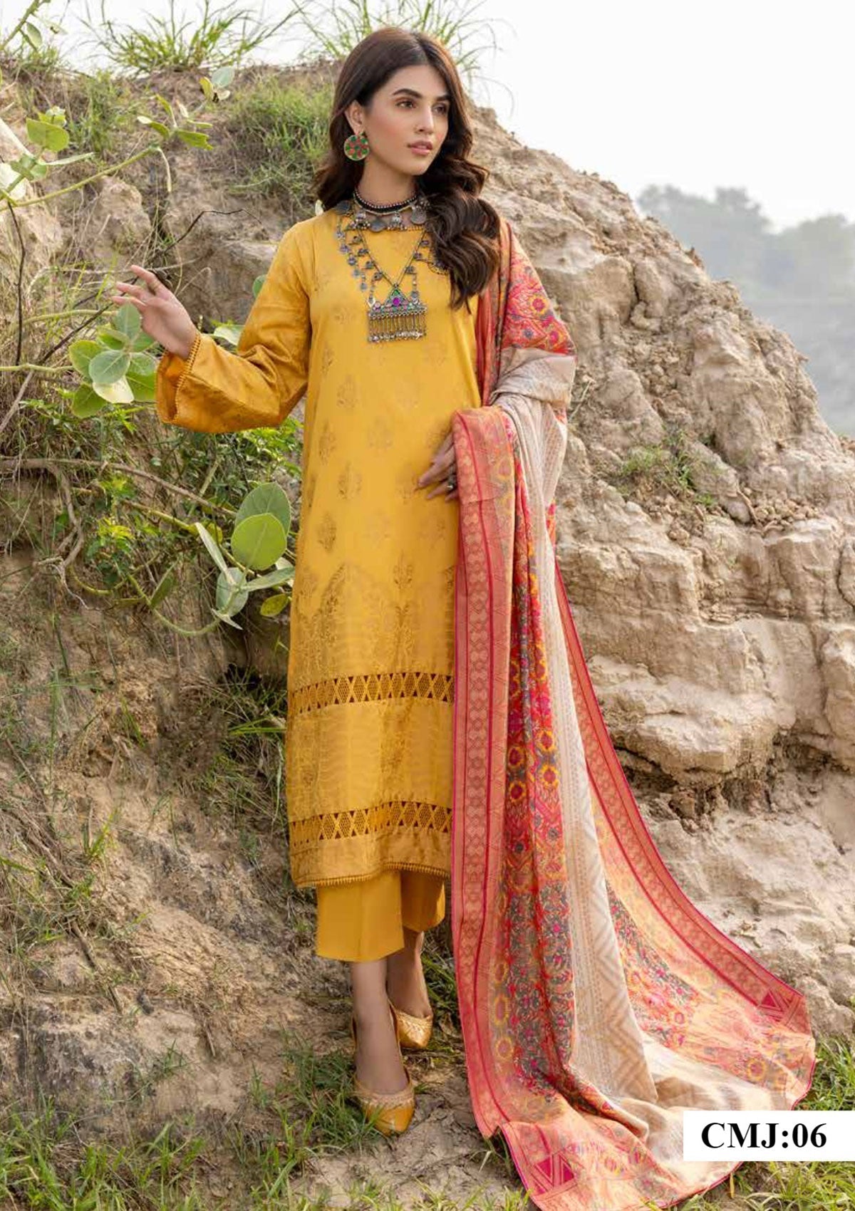 Winter Collection - Charizma - Marina with Jacquard - V01 - CMJ#6 available at Saleem Fabrics Traditions