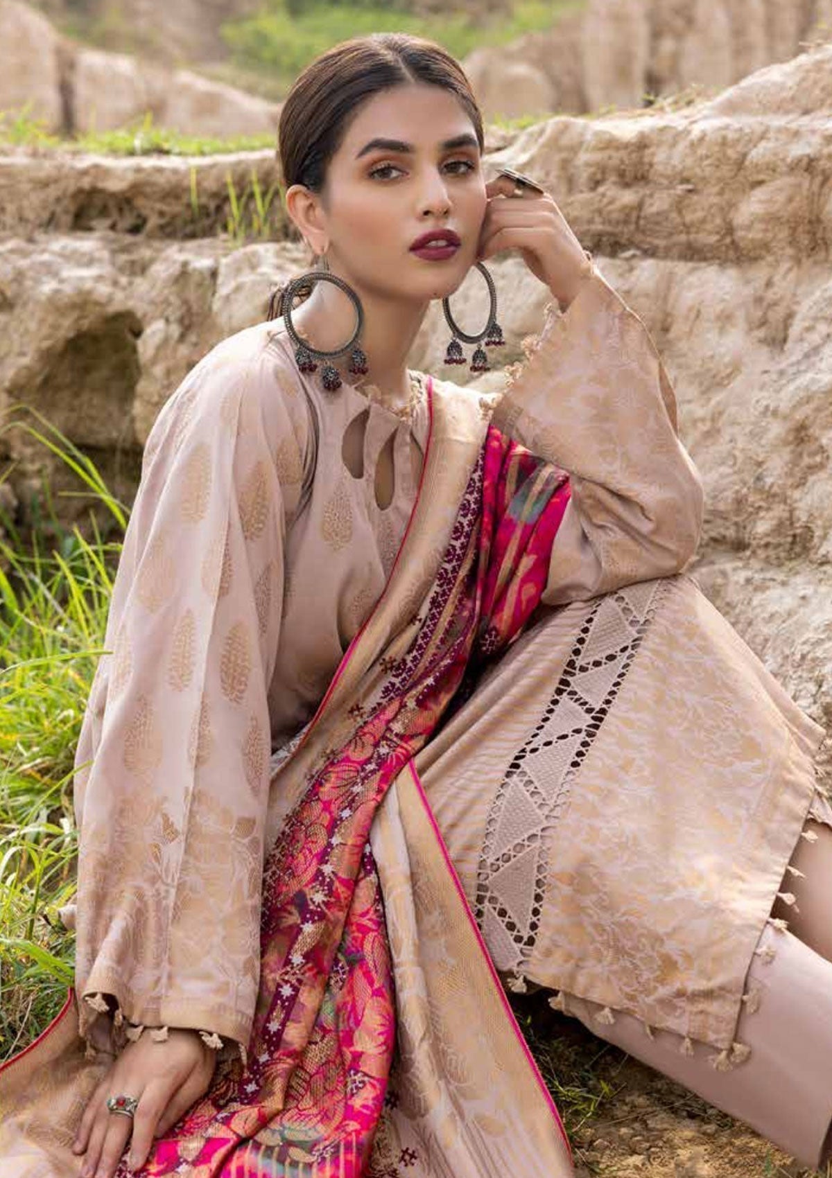 Winter Collection - Charizma - Marina with Jacquard - V01 - CMJ#8 available at Saleem Fabrics Traditions