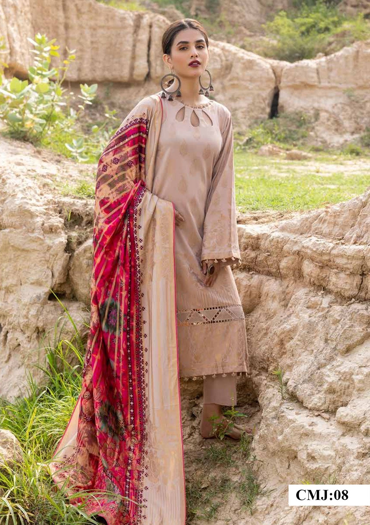 Winter Collection - Charizma - Marina with Jacquard - V01 - CMJ#8 available at Saleem Fabrics Traditions