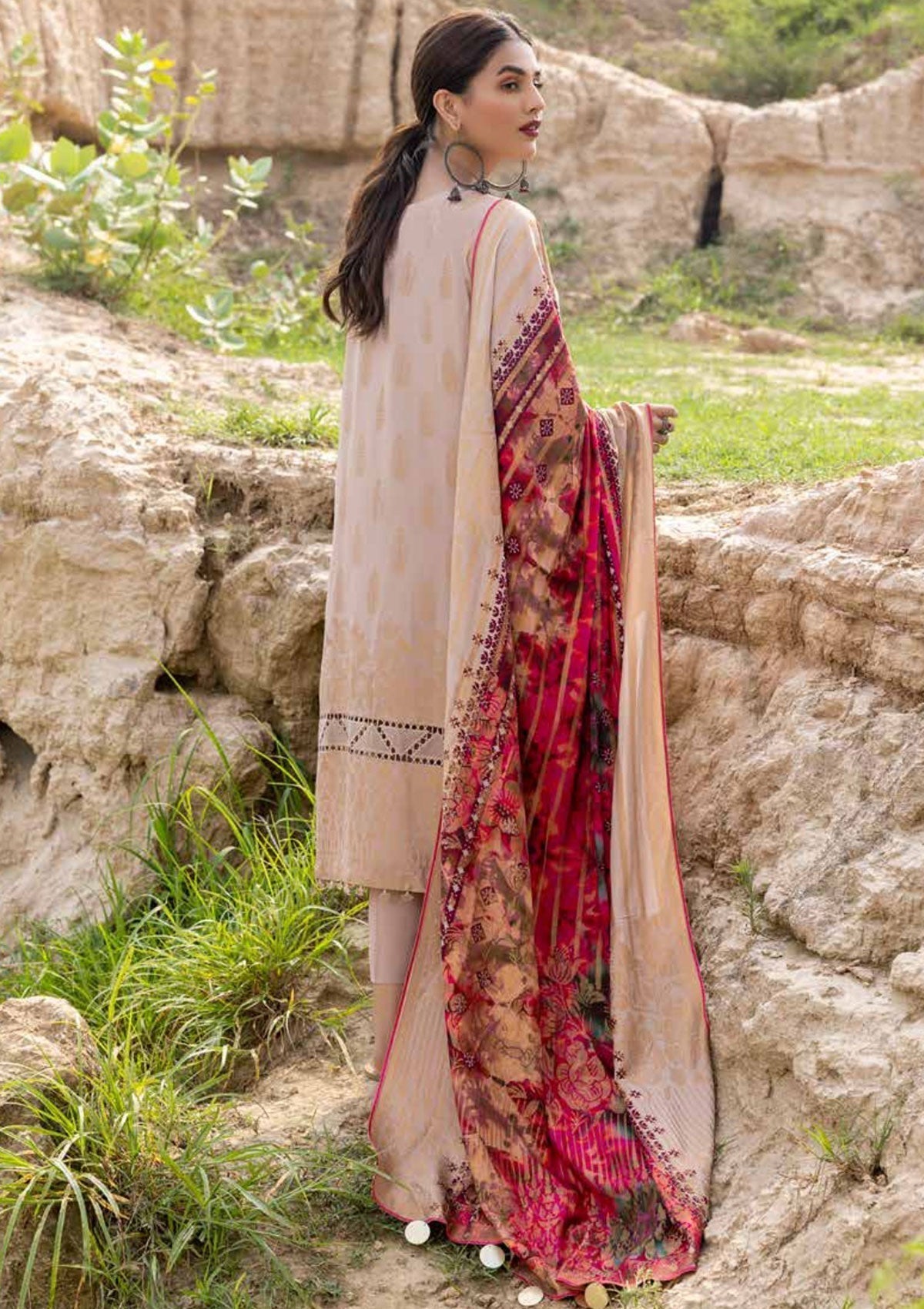 Winter Collection - Charizma - Marina with Jacquard - V01 - CMJ#8 available at Saleem Fabrics Traditions