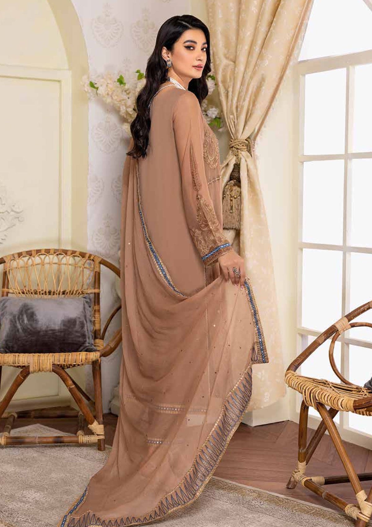 Winter Collection - Charizma - Polly Chiffon - V01 - CPC#03 available at Saleem Fabrics Traditions