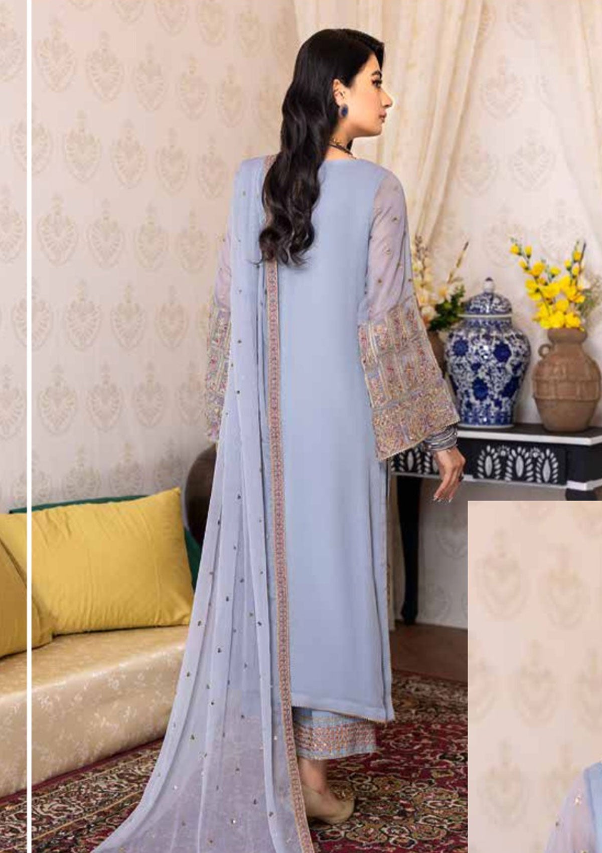 Winter Collection - Charizma - Polly Chiffon - V01 - CPC#07 available at Saleem Fabrics Traditions