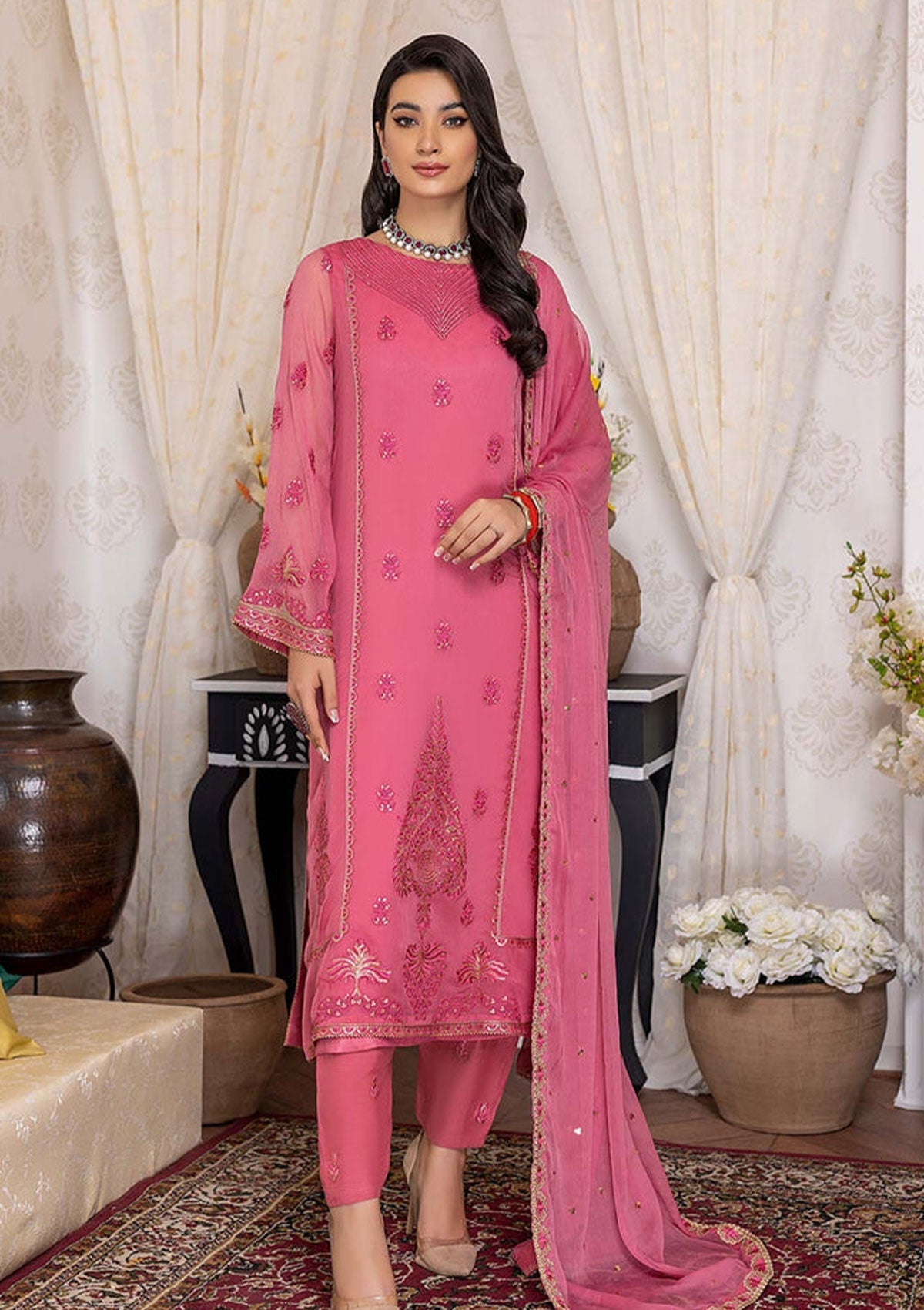 Winter Collection - Charizma - Polly Chiffon - V01 - CPC#08 available at Saleem Fabrics Traditions