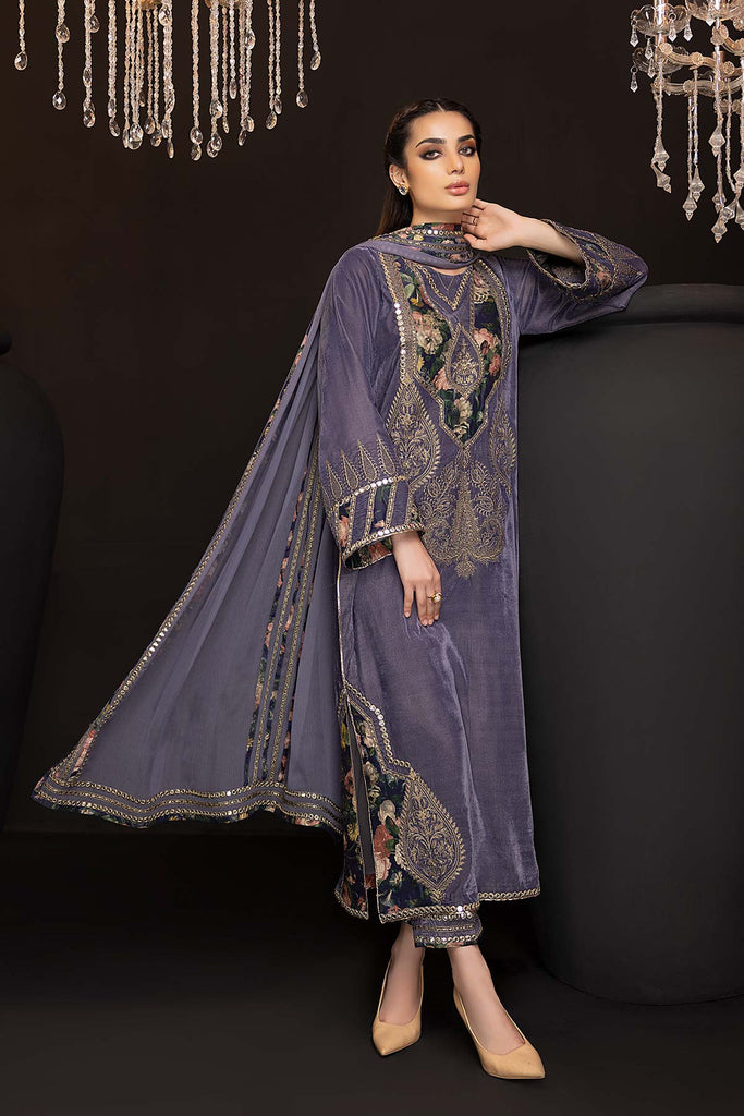 Winter Collection - Charizma - Signature - Velvet - CV#05 available at Saleem Fabrics Traditions