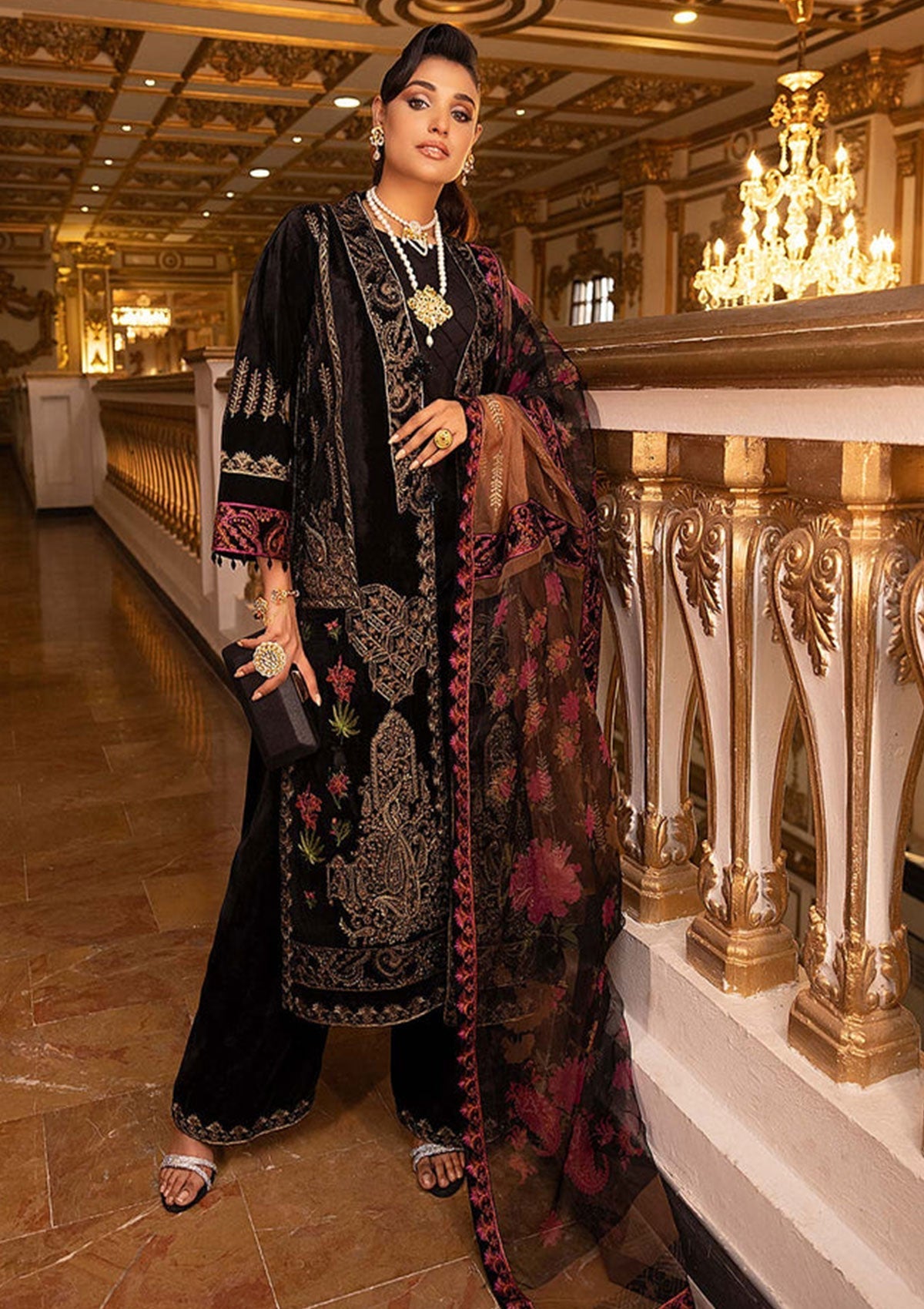 Winter Collection - Charizma - Signature - Velvet - V02 - CV#11 available at Saleem Fabrics Traditions
