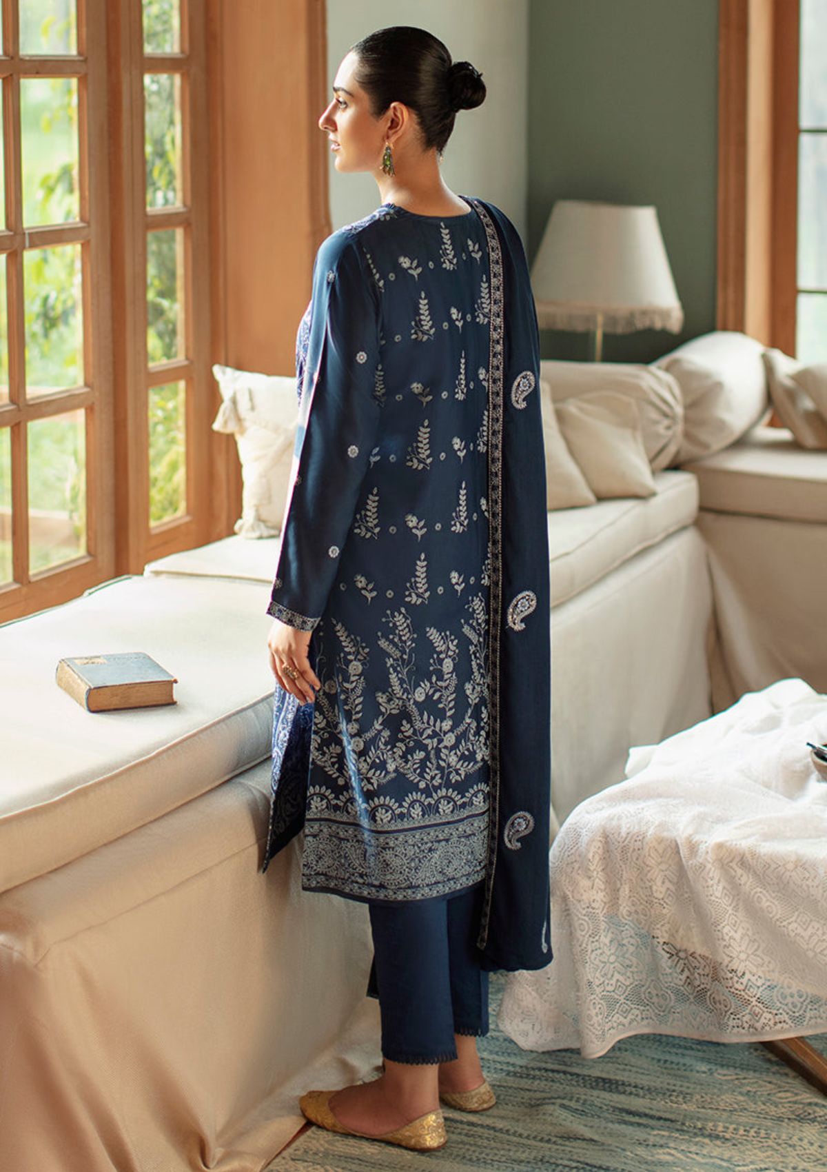 Winter Collection - Cross Stitch - Sukoon - Cotton Satin - D#08 available at Saleem Fabrics Traditions
