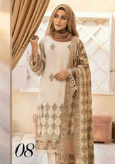 Winter Collection - Dua - Gul e Zarki - Camellia - Wool - D#08 available at Saleem Fabrics Traditions