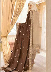 Winter Collection - Dua - Gul e Zarki - Camellia - Wool - D#09 available at Saleem Fabrics Traditions