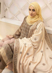 Winter Collection - Dua - Gul e Zarki - Camellia - Wool - D#10 available at Saleem Fabrics Traditions