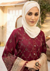Winter Collection - Dua - Gul e Zarki - Camellia - Wool - D#11 available at Saleem Fabrics Traditions