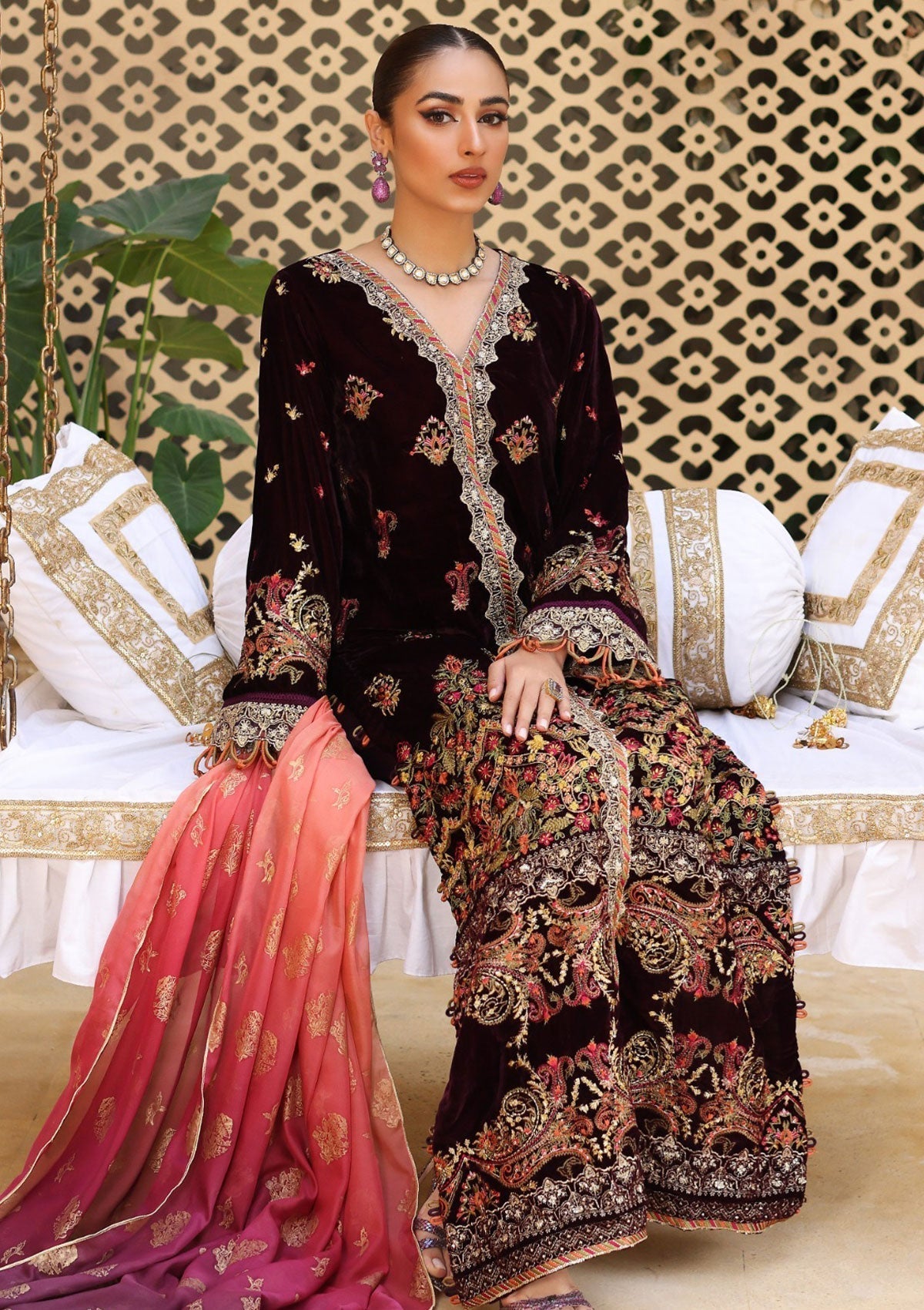 Winter Collection - Elaf - Luxury - ELW#02 available at Saleem Fabrics Traditions